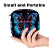 1 Pcs Sanitary Napkin Storage Bags Menstrual Cup Pouch Tampon Bags Portable Menstrual Pads Bags Tampon Storage Pouch for Women Girls Feminine Care, Neon Butterfly view 2