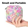 1 Pcs Sanitary Napkin Storage Bags Menstrual Cup Pouch Tampon Bags Portable Menstrual Pads Bags Tampon Storage Pouch for Women Girls Feminine Care, Colourful Tie Dye view 2