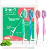 COCOBURI 5 in 1 Disposable mini Toothbrushes on The go Toothbrush Portable Travel ToothbrushToothpaste + Tongue Scraper + Floss + Picks Individually Wrapped Prepasted Oral Care Mint 24 Packs view 1