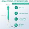 COCOBURI 5 in 1 Disposable mini Toothbrushes on The go Toothbrush Portable Travel ToothbrushToothpaste + Tongue Scraper + Floss + Picks Individually Wrapped Prepasted Oral Care Mint 24 Packs view 3