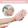 AuMoHall Pink Retractable Microfiber Duster for Cleaning Extendable Feather Duster Household Cleaning Tool for Cleaning Car, Office, Window, Furniture view 4