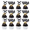 12Pcs Taurus Cupcake Topper, Big Taurus Energy/Taurus Season, 12 Constellation April/May Birthday Cupcake Decoration, Horoscope Astrology Birthday Party Supplies, Black Glitter view 1