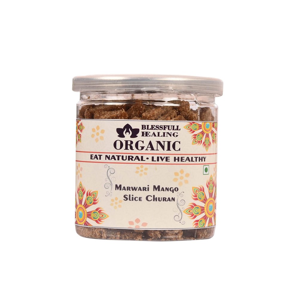 Blessfull Healing Organic Marwari Mango Slice Churan 300 Gram Airtight Container