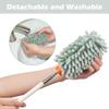 AuMoHall Green Retractable Microfiber Duster for Cleaning Extendable Feather Duster Household Cleaning Tool for Cleaning Car, Office, Window, Furniture view 4