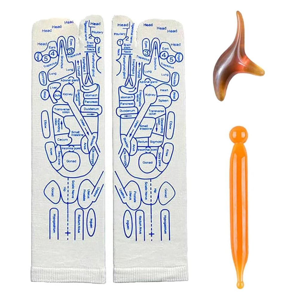 Acupressure Reflexology Socks with Trigger Point Massage Tool, Foot Reflexology Socks for Women and Men, Foot Pain Relief at Home (1 Pair, Men)