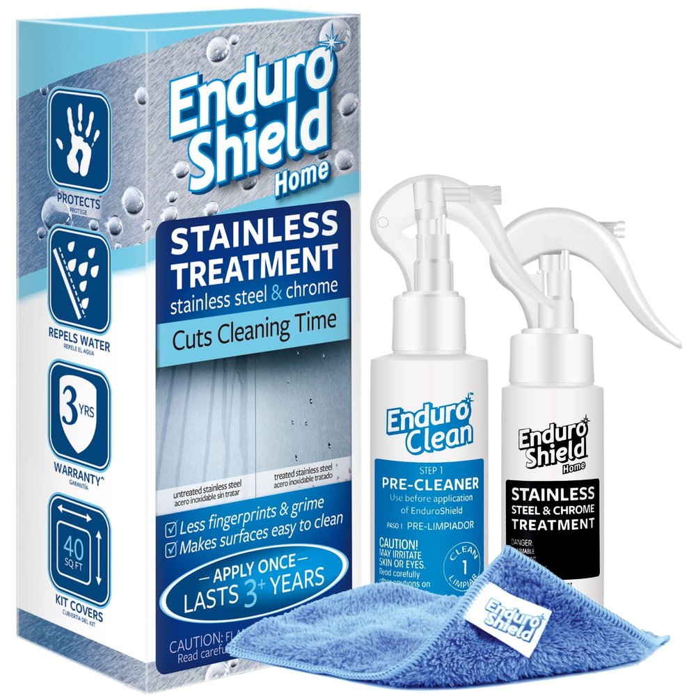 EnduroShield Stainless Steel Treatment Kit - Advanced Protection for Stainless Steel Surfaces - Makes surfaces easy to clean - Apply Once - Lasts Years