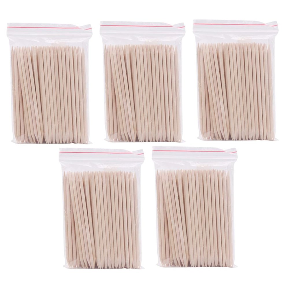 500 Pcs Beauty Wood Nail Sticks Double Sided Wooden Wax Applicator Tool