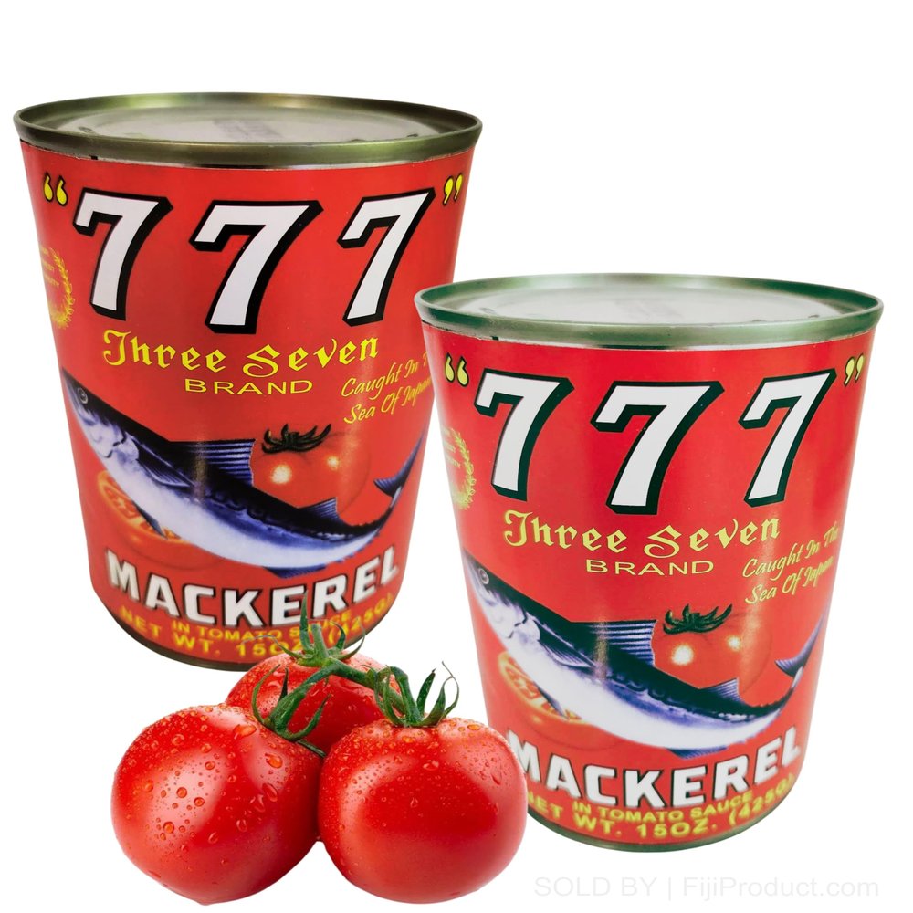 777 Mackerel in Tomato Sauce (2 Pack x 15 Oz Can EA) 777 Can Fish, Premium quality mackerel in tomato and full of tasty flavor ...