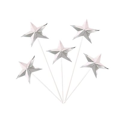 FAVOMOTO Birthday Cake Topper Set 60pcs Star Cake Picks Edible Dessert Decorations for Party