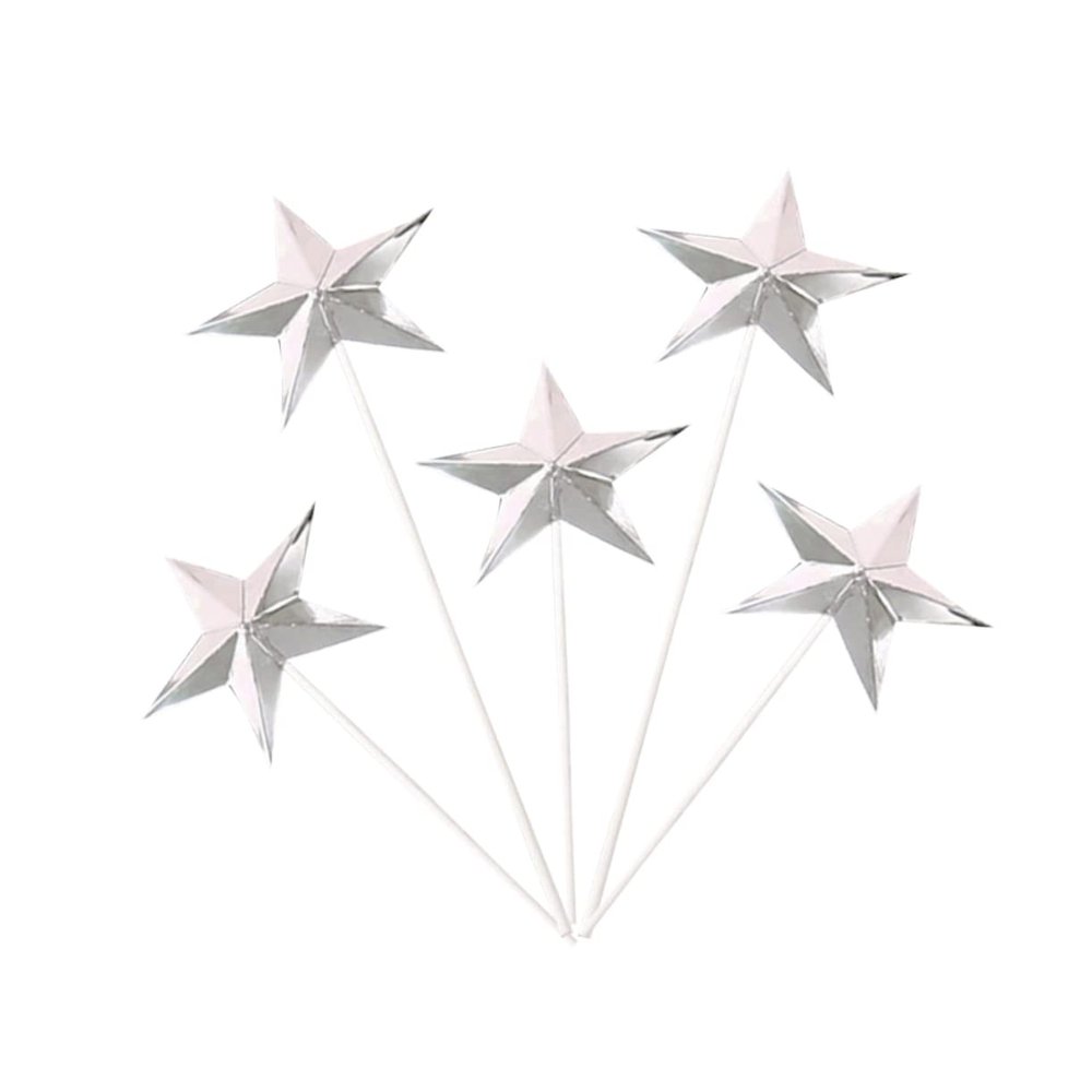 FAVOMOTO Birthday Cake Topper Set 60pcs Star Cake Picks Edible Dessert Decorations for Party