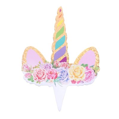 Vaguelly Unicorn Cake Toppers 24pcs Birthday Party Decorations Unicorn Decorations Cupcake Toppers Cake Picks