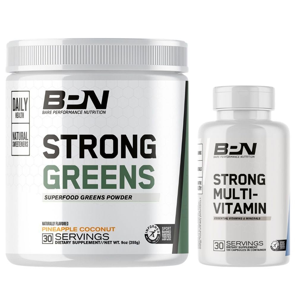 BARE PERFORMANCE NUTRITION BPN Strong Greens & Strong Multi-Vitamin Bundle