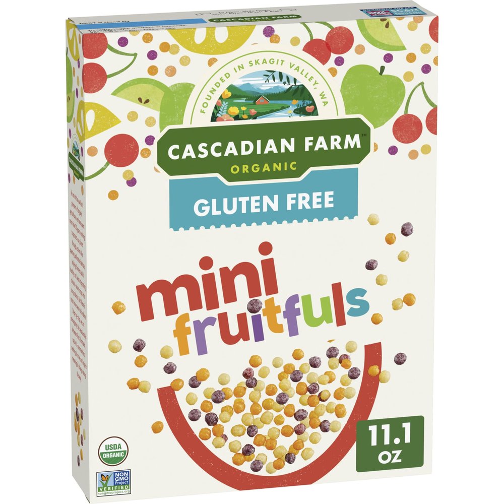 Cascadian Farm Organic Mini Fruitfuls, Gluten Free Cereal, Made with Whole Grain, Non-GMO, 11.1 oz