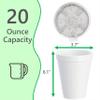 20 OZ Foam Cups With Lids for Hot & Cold Drinks, USA-Made 50-Pack. Ideal Styrofoam Coffee Cups, Insulating To-Go Cups for Soda, Tea, Juice - Sturdy, Disposable & comparable to Industry standard 20J20 view 2