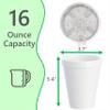 16 OZ Foam Cups With Lids for Hot & Cold Drinks, USA-Made 25-Pack.Ideal Styrofoam Coffee Cups, Insulating To-Go Cups for Soda, Tea, Juice - Sturdy, Disposable & comparable to Industry standard 16J16 view 2