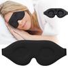 BudgetBundles US 2-4 Pc Sleep Eye Mask for Men Women, 3D Contoured Cup Sleeping Mask & Blindfo (Black 2 Pack) view 2
