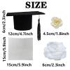 11 PCS Congrats Grad Cake Topper Graduation Caps Scroll Decorations with Artificial Champagne/White Flowers and Babys Breath for Graduation Party Birthday Party Supplies view 2