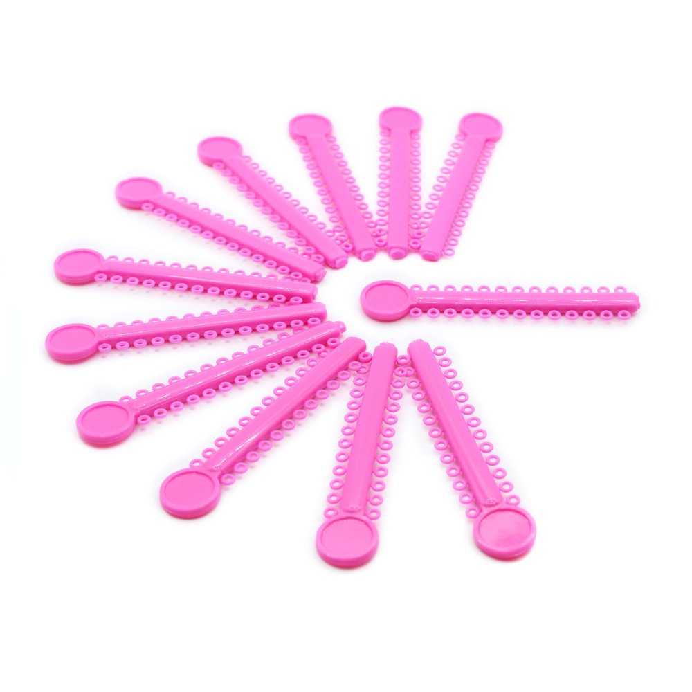 1040 O-Rings - Orthodontic Elastomeric Ligature Ties for Braces. Elastic O-Ring Rubber Bands for Orthodontic Brackets. (Pink)