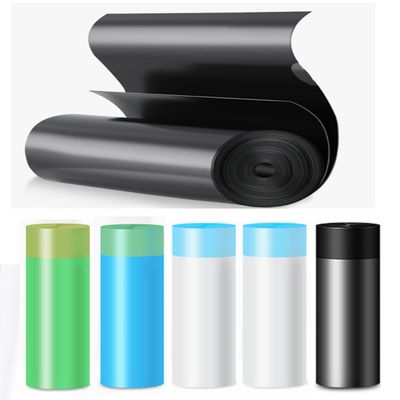 100pcs Small Trash Bags for Bathroom Tear-Free Drawstring Trash Bags 1.1 Mil Thick 4 Gallon Unscented Garbage Bags for Bathroom Kitchen (Assorted Colors)