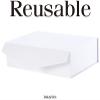 BLK&WH 6 Gift Boxes 11.5x8.1x3.8 Inches, Large White Magnetic Bridesmaid Proposal Boxes with Lids (Matte White) view 4