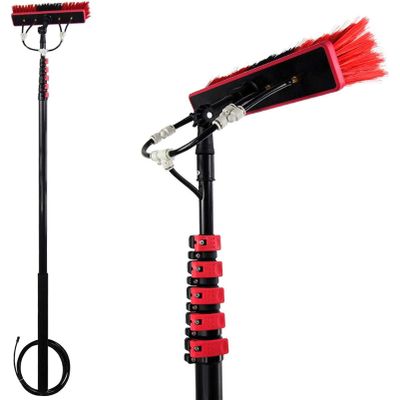 36ft Window Cleaning Pole,Water Fed Telescopic Brush Extendable Window Squeegee Washer Roof Cleaner Glass Outdoor- 24ft(7.2m),9M/30FT