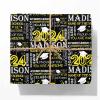 MyPhotoPrint Custom Gift Wrap 2024 Class Custom Gift Wrapping Paper Yellow for Mom Dad Grandma Grandpa Graduation view 1
