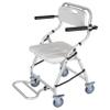 Bedside Commode Chair, 4 in 1 Toilet Rolling Transport Chair with Arms and 4 Brakes, Shower Wheelchair for Adults, Senior, Elderly, Handicap, Disabled, Folding Bedside Commode view 1