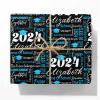 MyPhotoPrint Personalized Wrapping Paper Roll Class of 2024 Gift Wrap Wrapping Paper Roll Blue for Teens Son Daughter Grandson view 1