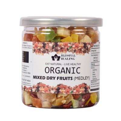 Blessfull Healing Organice Mixed Dried Fruits (Medley 1 lb (453 Gram) Airtight Container
