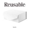 BLK&WH 6 Collapsible Gift Boxes 9x6.5x3.8 Inches, White Bridesmaid Proposal Boxes with Magnetic Closure Lids (Glossy White) view 3