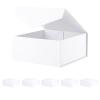 BLK&WH 6 Collapsible Gift Boxes with Magnetic Lids, 7.5x7.5x3 Inches, Bridesmaid Proposal Boxes, Matte White view 1