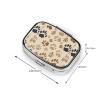Pill Box 3 Compartment Square Small Pill Case Travel Pillbox for Purse Pocket Bone and paw Print Metal Medicine Organizer Portable Pill Container Holder to Hold Vitamins Fish Oil and Supplements view 3