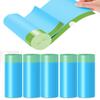 100pcs Small Tear-Free Drawstring Trash Bags 1.1 Mil Thick 4 Gallon Unscented Garbage Bags for Bathroom Kitchen (Blue) view 1