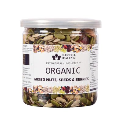 Blessfull Healing Organice Mixed Nuts, Seeds & Berries 1 lb (453 Gram) Airtight Container