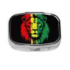 2 Compartments Travel Pill Organizer Daily Pill Case Reggae Rasta Flag Lion Small Pill Box for Pocket Purse Portable Pill Container Medicine Vitamin Organizer view 1