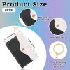 2 Pack Birth Control Pill Case Sleeve Packet PU Leather Wallet Pill Holder Birth Control Case with Snap Closure and Keyring Contraceptive Medicine Holder for Travel Bag Backpack, Black + Pink view 2