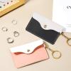 2 Pack Birth Control Pill Case Sleeve Packet PU Leather Wallet Pill Holder Birth Control Case with Snap Closure and Keyring Contraceptive Medicine Holder for Travel Bag Backpack, Black + Pink view 3