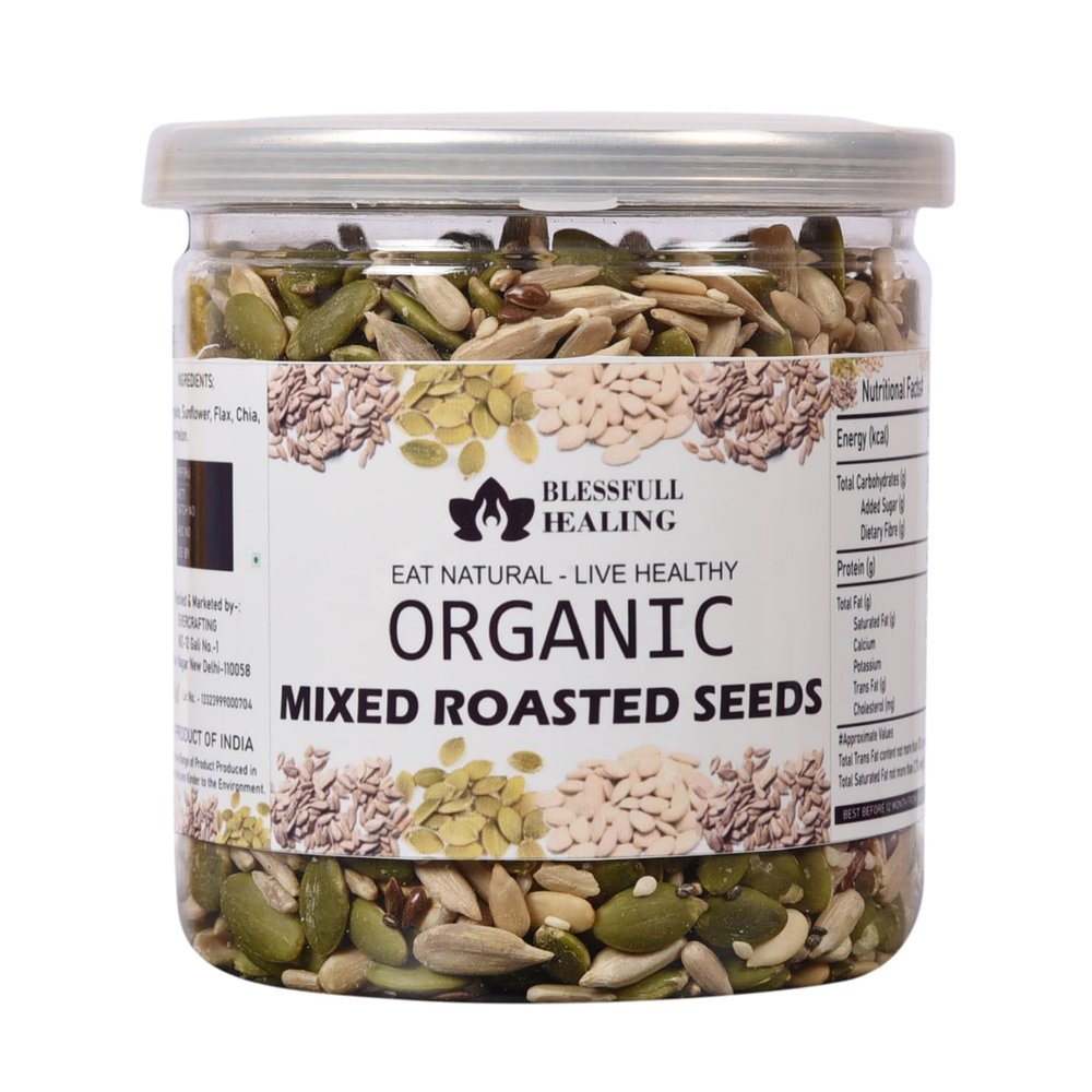 Blessfull Healing Organice Mixed Roasted Seeds 1 lb (453 Gram) Airtight Container