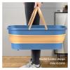 NATTCO Folding Portable Bucket Portable Mop Bucket Foldable Laundry Basket with Wheel Folding Basin Household Item Washing Fishing Camping Basin (Color : T 22.2X19.6CM) view 2