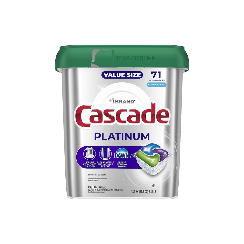 Cascade Platinum Dishwasher Pods, Fresh Scent, 74 Actionpacs, 3.17 Pound (Pack of 1)
