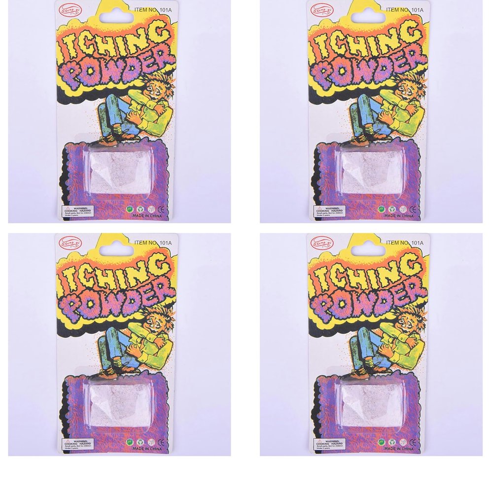 4Pcs Helpful Funny Itching Powder Safe Broken Glass Itching Powder Feminine Powders Ength of Product is 14cm and The Width is 7.5cm Easy to Carry, Feminine Care