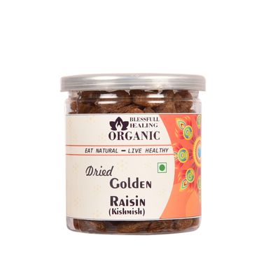 Blessfull Healing Organic Dried Golden Raisin (Kishmish) 300 Gram Airtight Container