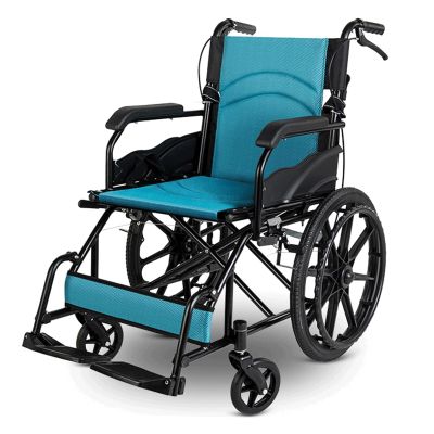Wheelchairs Transport Wheelchairs All Terrain Carbon Steel Folding Wheelchair with Handbrake and Ergonomic Seat Folding Manual Wheelchair Lightweight