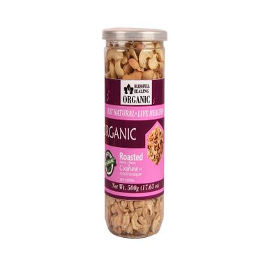 Blessfull Healing Organic Natural, Vegan Himalayan Punjabi Pakistani Salt Roasted Halves/Pieces Cashew Nuts Crunchy Kaju 500 Gram