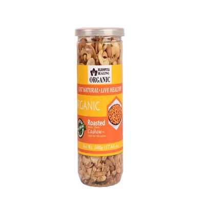 Blessfull Healing Organic Natural, Vegan Sweet Thai Chilli Roasted Halves/Pieces Cashew Nuts Crunchy Kaju 500 Gram