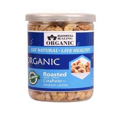 Blessfull Healing Organic Natural, Vegan Tandoori Roasted Halves/Pieces Cashew Nuts Crunchy Kaju 300 Gram
