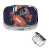 Pill Box 3 Compartment Square Small Pill Case Travel Pillbox for Purse Pocket American Football Metal Medicine Organizer Portable Pill Container Holder to Hold Vitamins Medication Supplements view 1