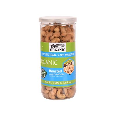 Blessfull Healing Organic Natural, Vegan Onion & Sour Cream Roasted Whole Cashew Nuts Crunchy Kaju 500 Gram