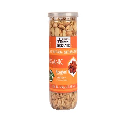 Blessfull Healing Organic Natural, Vegan Peri Peri Cheese Roasted Halves/Pieces Cashew Nuts Crunchy Kaju 500 Gram