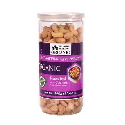 Blessfull Healing Organic Natural, Vegan Cheesy Chipotle Roasted Whole Cashew Nuts Crunchy Kaju 500 Gram